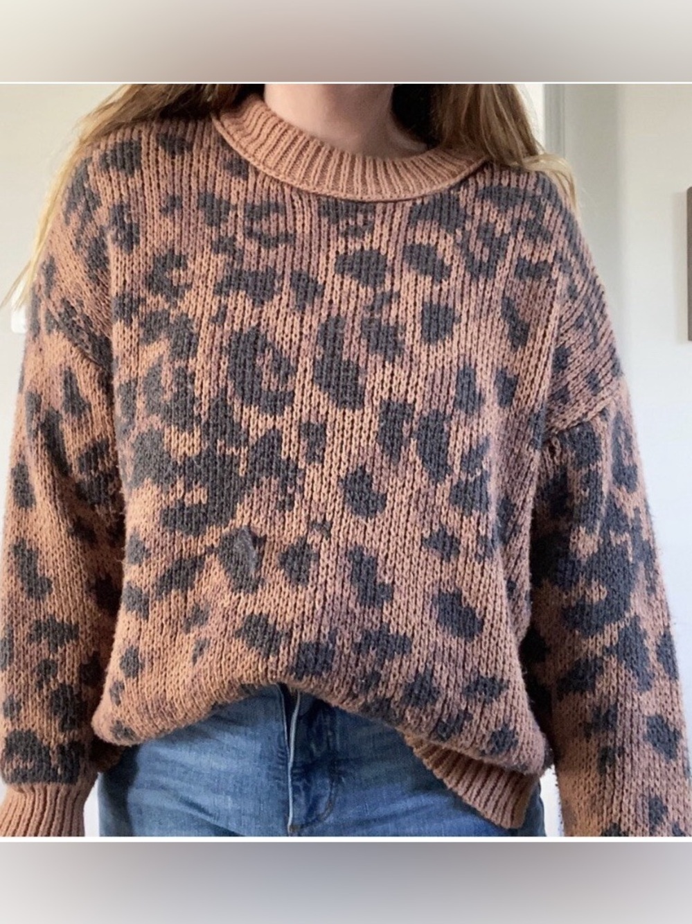4. | aerie | Leopard Print Crewneck Sweater | Small